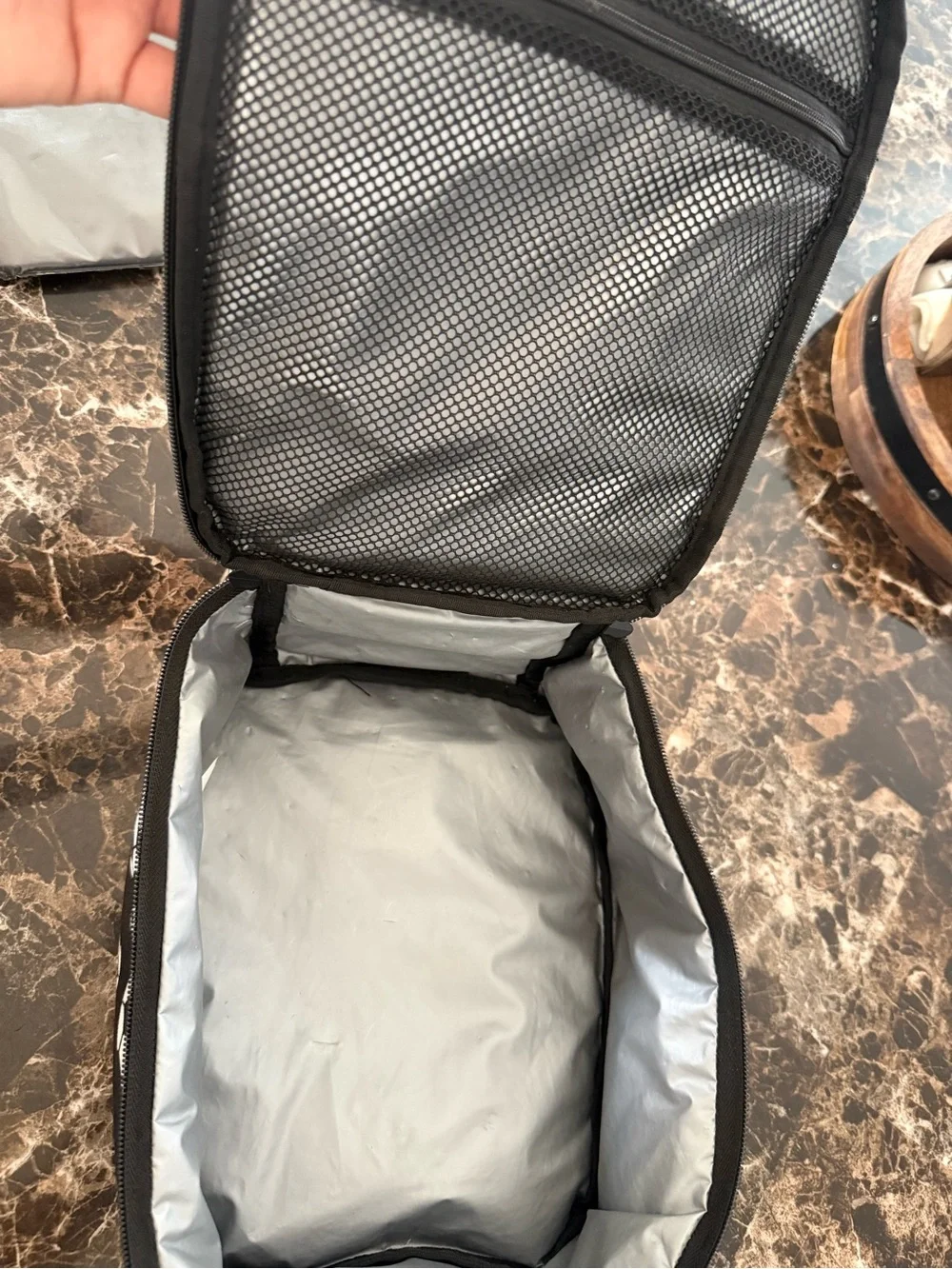Kids Soccer Print Lunch Bag - Black